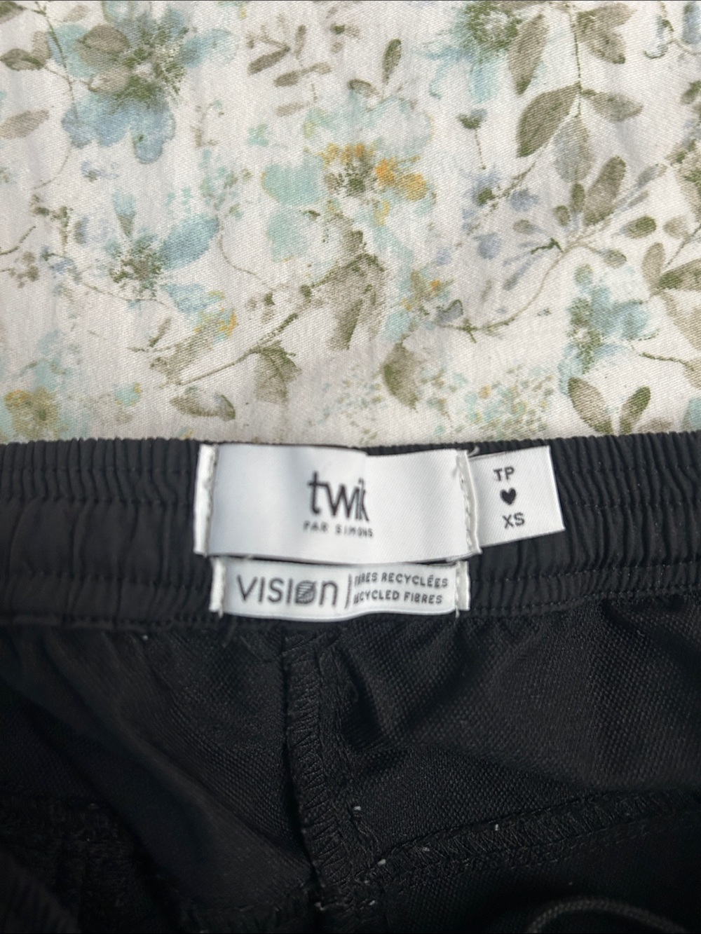 twik Black Track Pants with White Side Piping - Picture 3 of 3